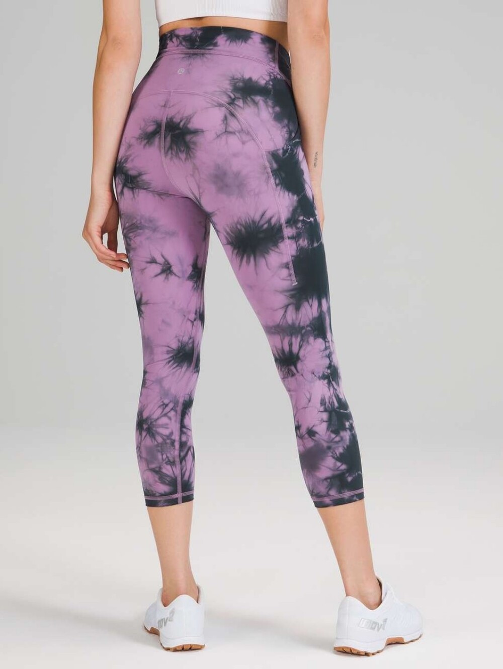 Lululemon Power Thru High-Rise Crop 23", Size 6, Wisteria Graphite Tie Dye